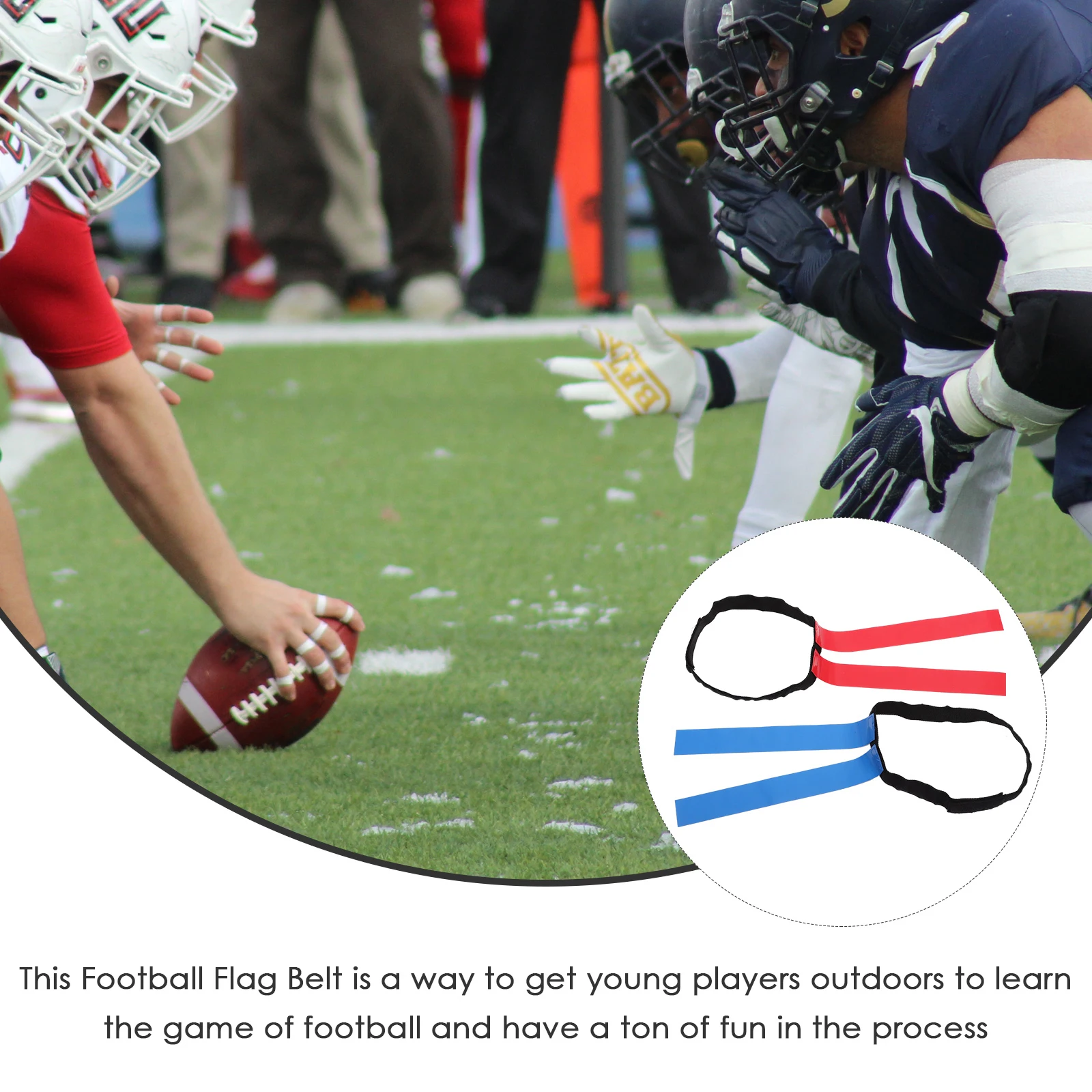 

Football Flag 2 Sets Kids 90CM Red Blue Adjustable Outdoor Football Supplies Flags Game Equipment Outdoor Supplies Waist