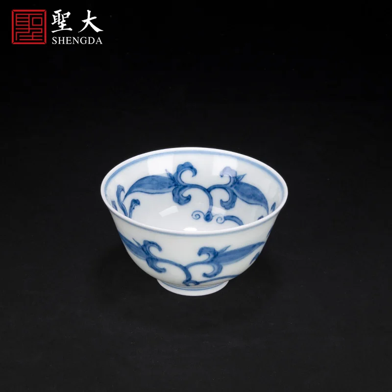 |Holy big porcelain doucai day lilies lines master cup jingdezhen pure manual hand-painted high-grade tea sample tea cup