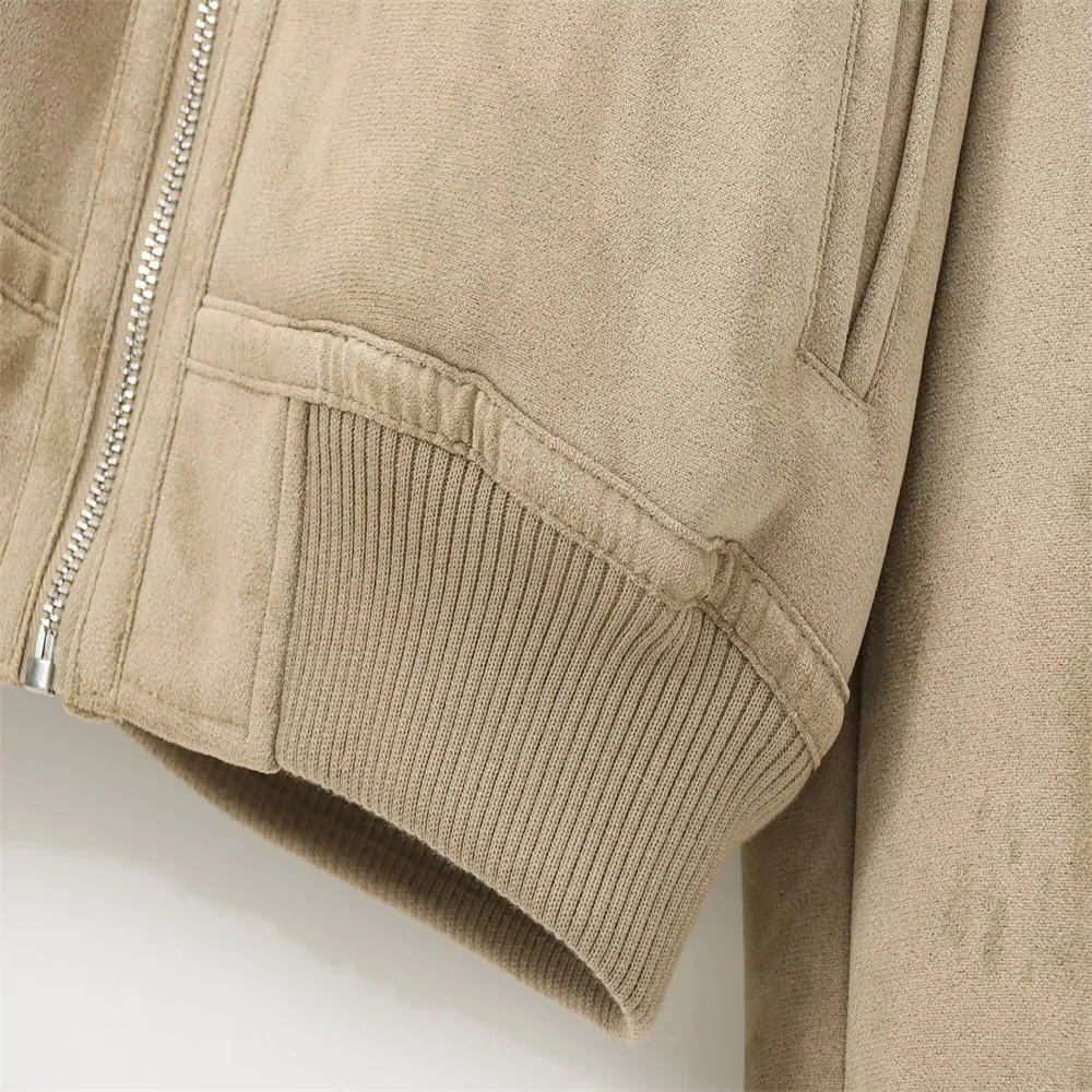 سترة قصيرة من القطيفة بسحاب مع سترة قصيرة من القطيفة للتخسيس وسترة دافئة للفتيات الأوروبية والأمريكية متعددة الاستخدامات #5