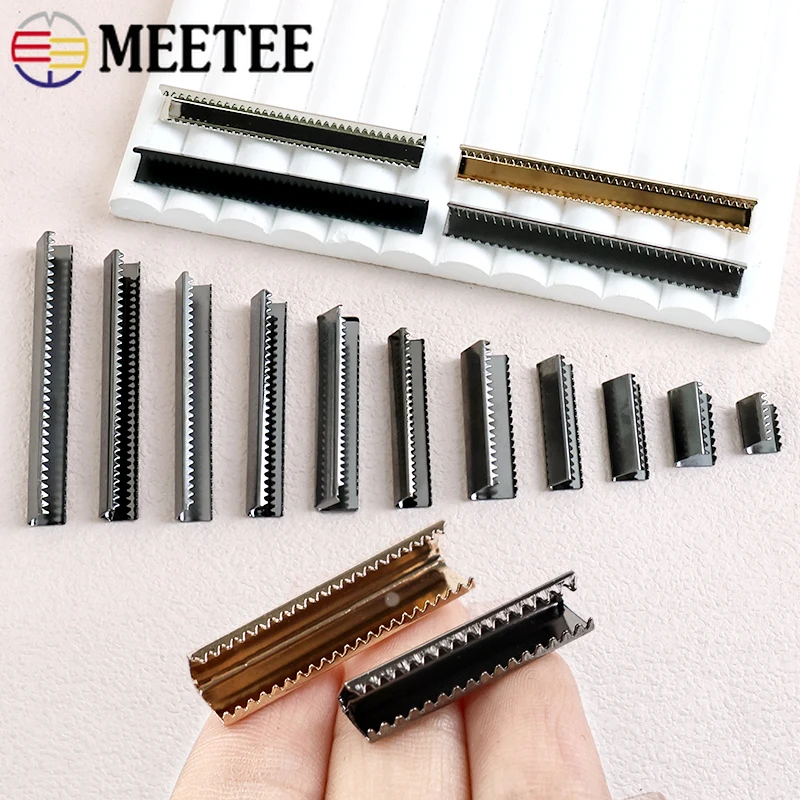 10/20 pçs 10-60mm fivelas de clipe de cauda de metal para cinta suspensórios cinto caudas bloqueio final carteira cabo de couro rolha acessórios diy