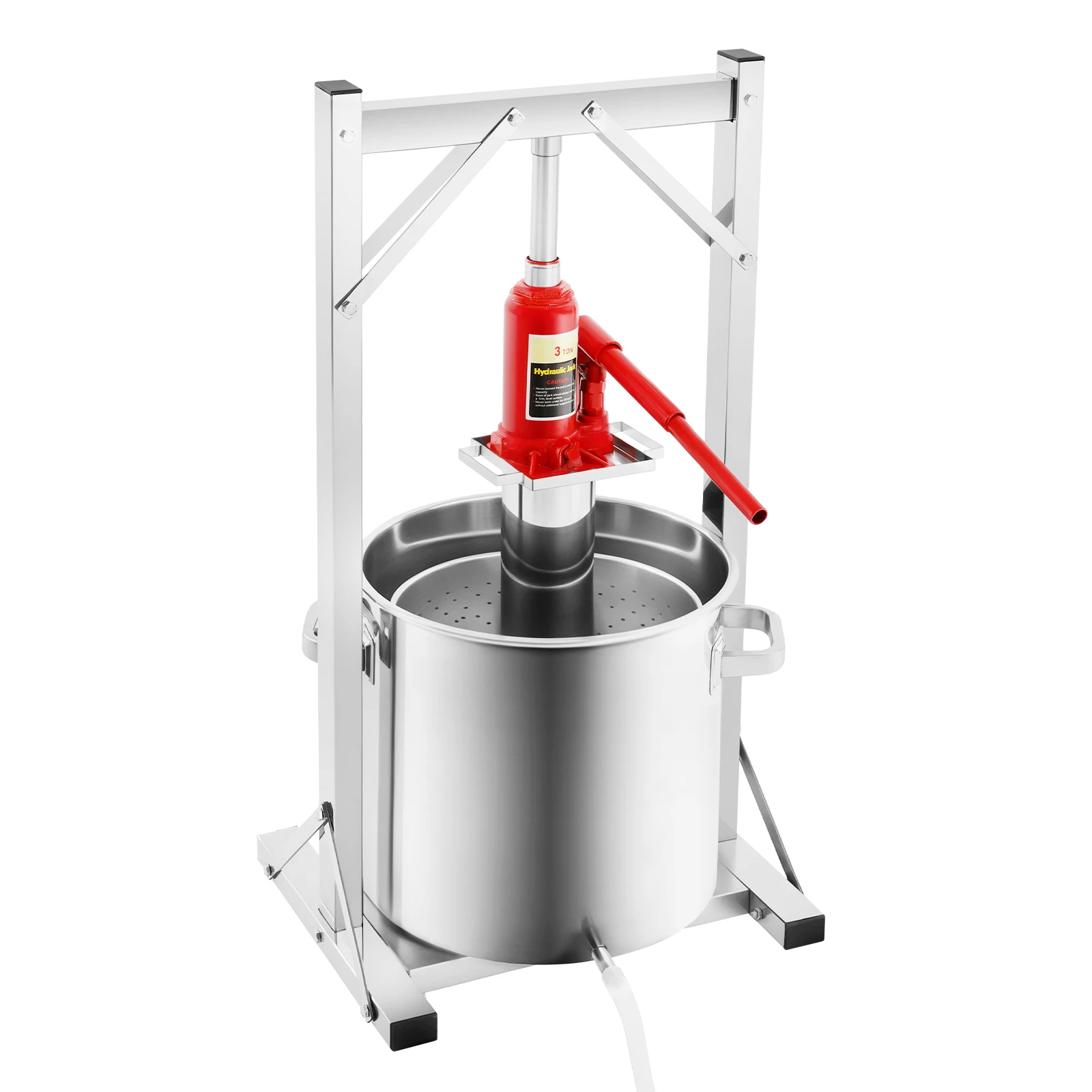3T 22L Fruit Wine Press Machine 304 Stainless Steel Hydraulic Jack Press Extractor Fruit Crusher for Wine Cheese Vanilla
