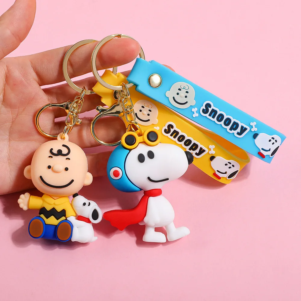 

2026 High-Quality for Snoopy Doll Keychain Silicone Car Couple Key School Bag Ornament Birthday Gift for Friend Gifts
