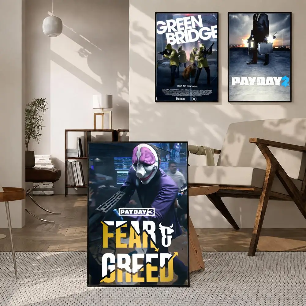 Game Payday 2 Poster High-definition poster stickers, suitable for bedroom, living room, home decoration