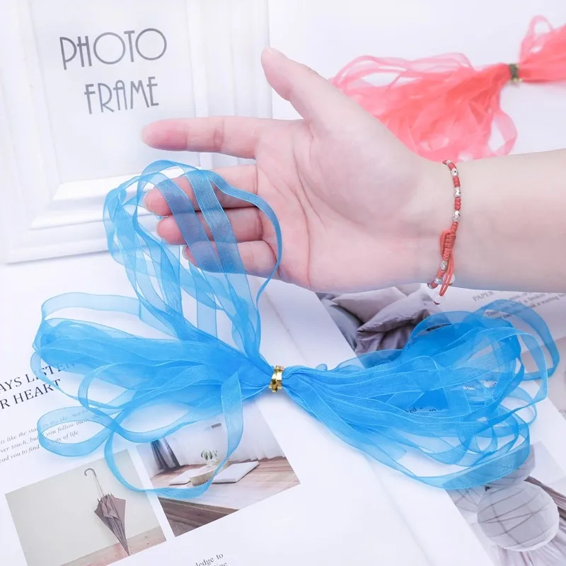 0.6 センチメートル/1 センチメートルシフォンオーガンザリボン縫製生地結婚式クリスマス用品クラフトギフトラッピング帽子 DIY 衣類アクセサリー