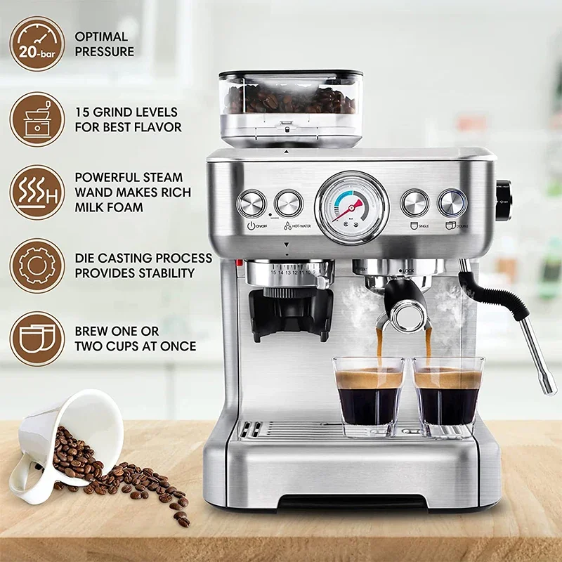 

L 15-уровневая кофеварка для эспрессо с кофемолкой Q