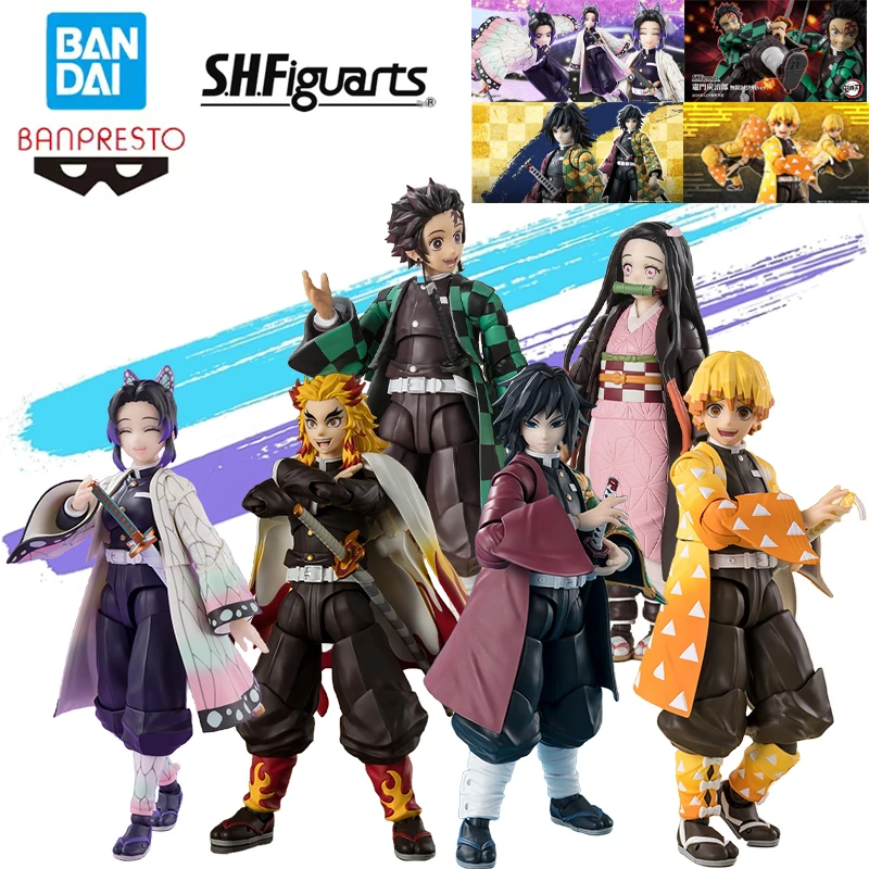 

Instock Bandai Banpresto Blade of Demon Destruction S.h.figuarts Kamado Nezuko Agatsuma Zenitsu Kamado Tanjirou Action Figure