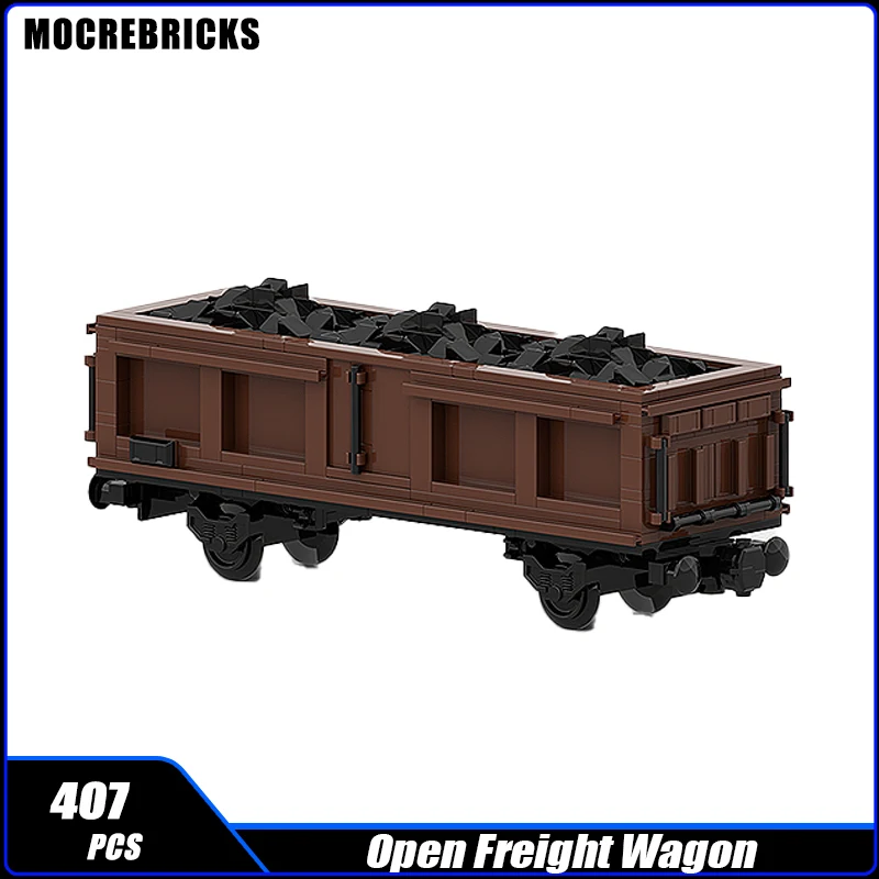 ミニスケール列車バルク貨物車両モデルオープン貨物車両セット MOC アセンブリビルディングブロックテクノロジーレンガのおもちゃクリスマスギフト