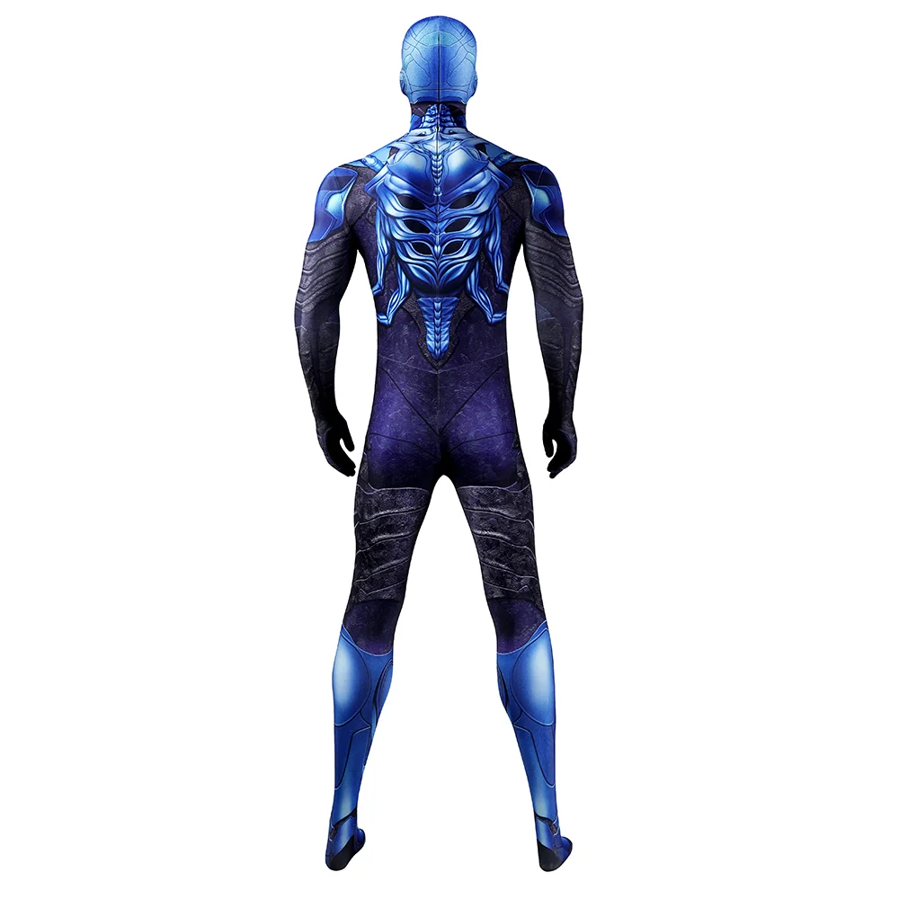 Blue Beetle Cosplay Costume Men Jumpsuit Mask Jaime Costume Superhero Bodysuit Outfit Male Halloween Clothes view 2