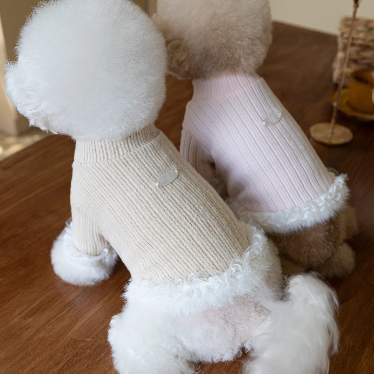 

Pink Khaki Plush Warm Pet Dog Clothes 2025 Autumn Winter Classic Solid Cotton Hoodie for Small Medium Dog Poodle Puppy Hoodies