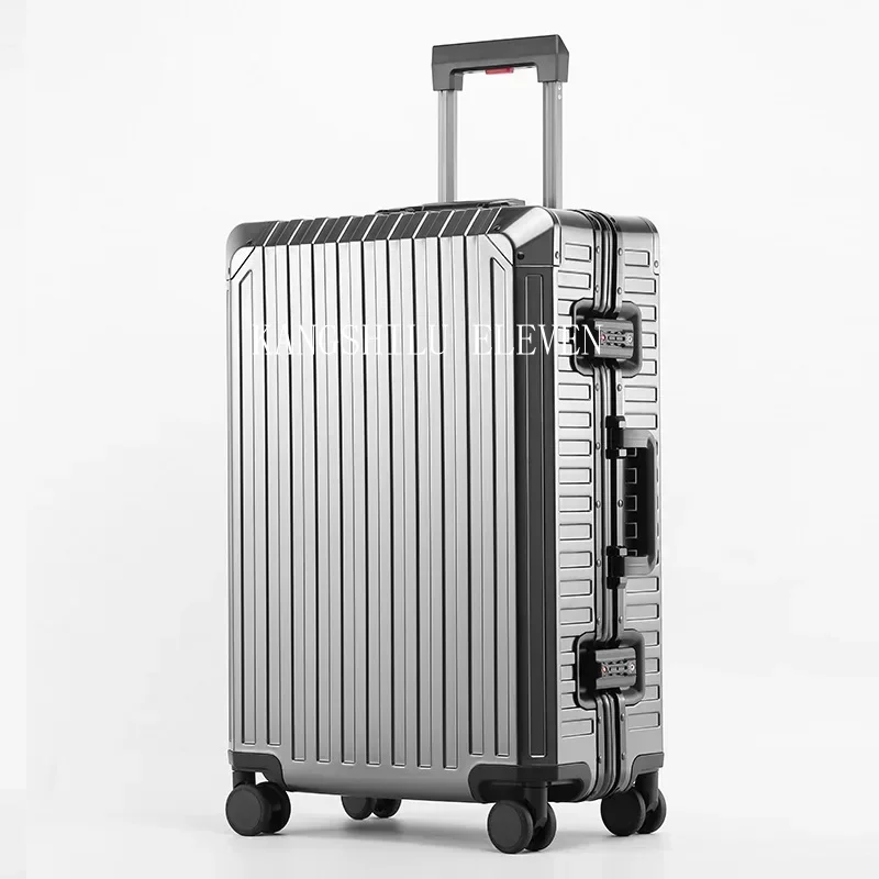 All-Aluminum Magnesium Alloy Luggage Aluminum Suitcase Metal Trolley Case Universal Wheel Password New Product