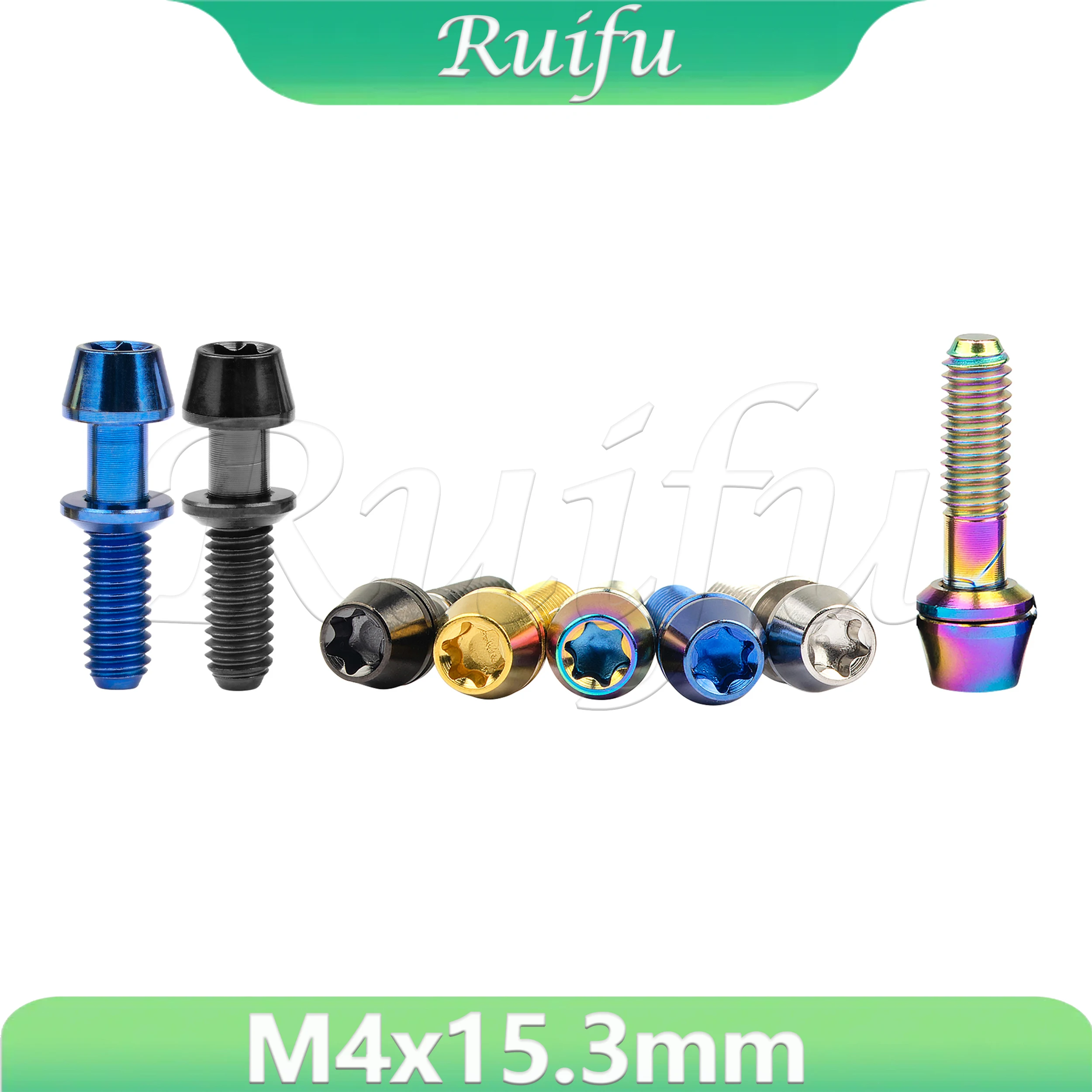 

Титановый болт Ruifu, 20 шт., M4x15,3 мм, винты Torx T20 с конической головкой и шайбами для выноса велосипеда Ritchey C260