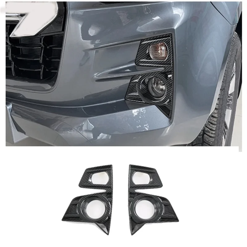 

High Quality Fog Light Lamp Trim Car Front Lamp Accessories ABS Carbon Fiber For Isuzu D-MAX DMAX 2021 2022 2023