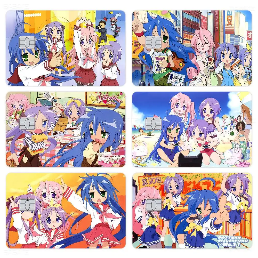 Anime L-Lucky Star Cute Anmie Sticker Film Skin Cover for Credit Card Debit Bank Card Front