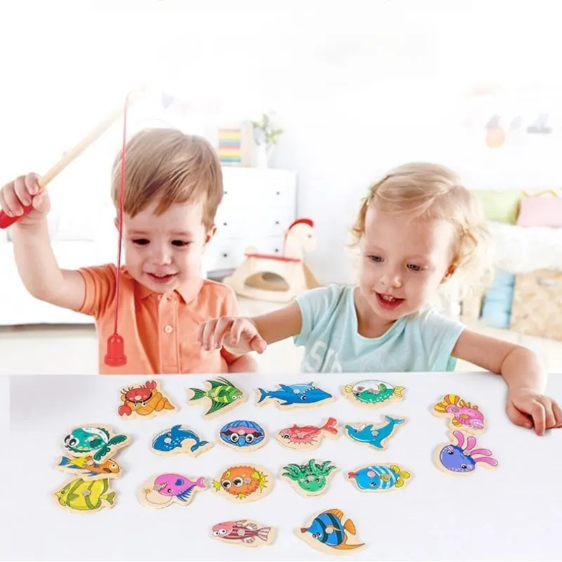 

Best Sellers Fishing Toy Set for Kids Montessori Marine Animal Game Toddler Learning Hand-Eye Coordination F2331-fro