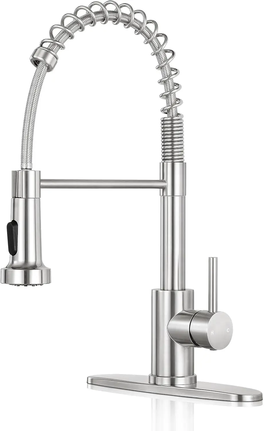 

Commercial Stainless Steel Kitchen Faucet with Pull-Down Sprayer, Two Modes, Easy Installation