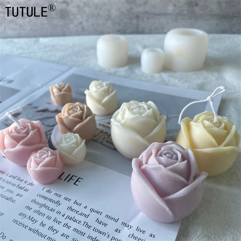 3D three-dimensional to be released rose silicone mold diy cake chocolate baking tools valentine\'s day rose candle silicone mold