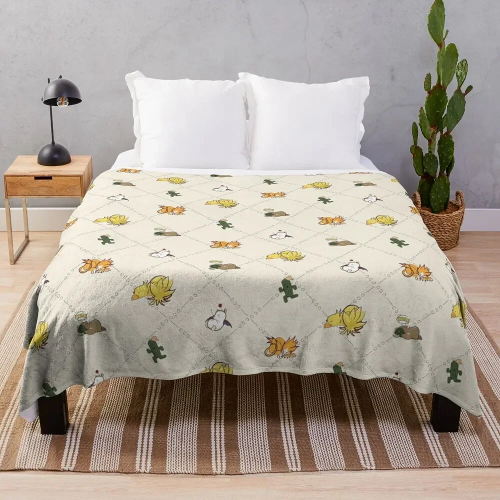 

Sleeping Final Fantasy Critters Throw Blanket Thermal Single Flannel Fabric Comforter Baby Blankets