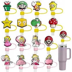 1-16pcs New Beautiful Princess Straw Cap,10MM Anti-splash straw plug, Reusable Drinking cup Accessories Straw cover Party Gift