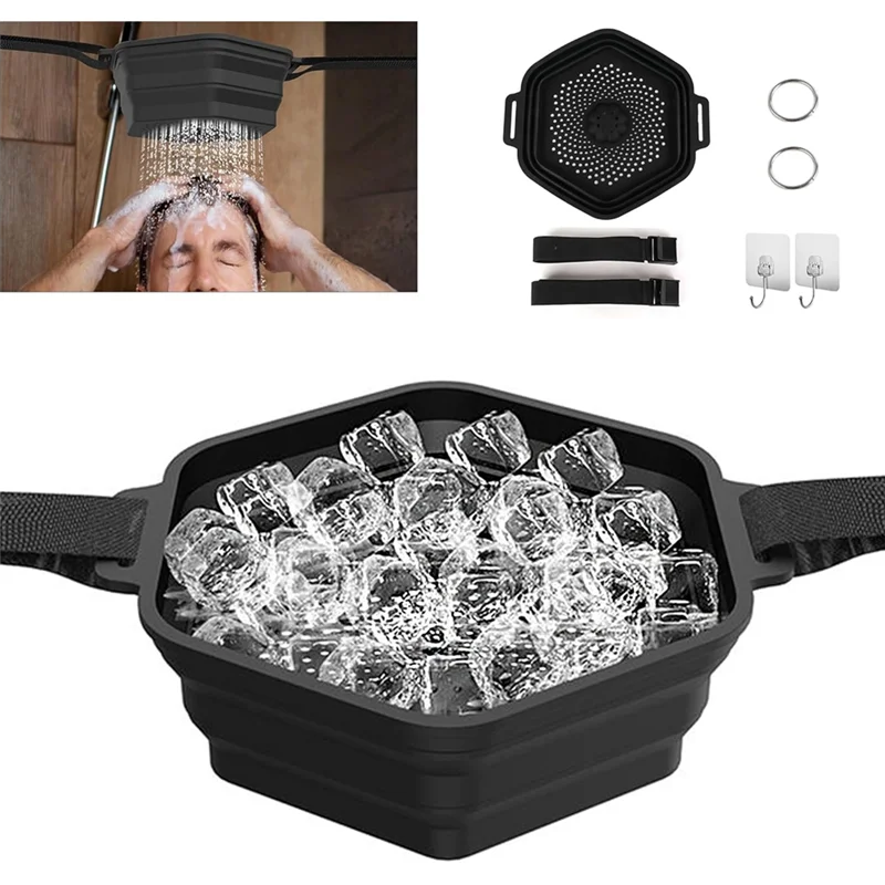 

ABVT-Ice Bath Foldable Bathroom Showerhead Portable Cold Shower Foldable Kit For Cold Showers