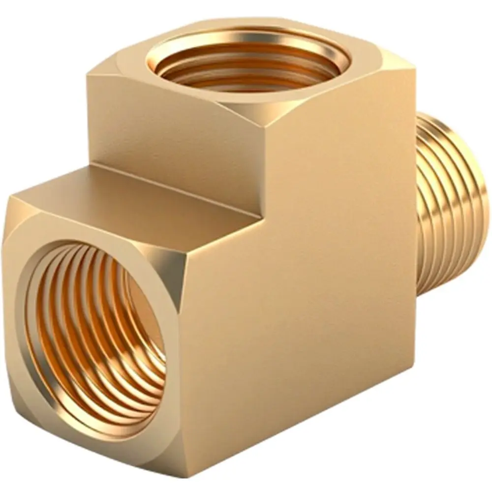 Professional Brass NPT Fitting Corrosion Resistant High Pressure Splitter Tee Durable Plumbing Connector Gas Systems