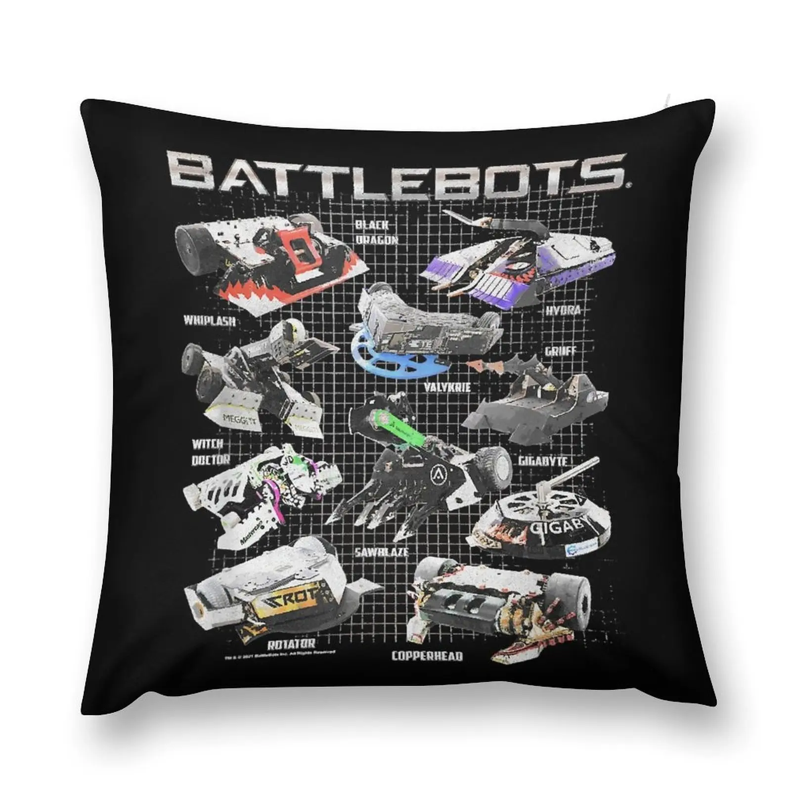 

Battle'Bots Group Robot Schematics Throw Pillow Cushions covers for pillows pillow