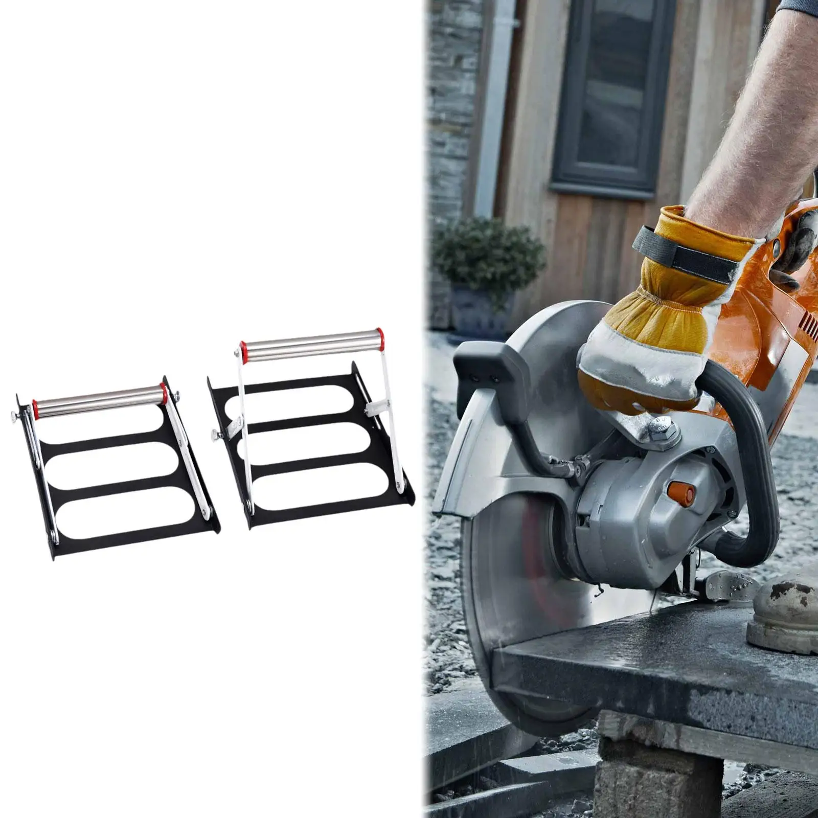 2Pcs Material Holders Height Adjustable Stable Foldable Table Saw Stands