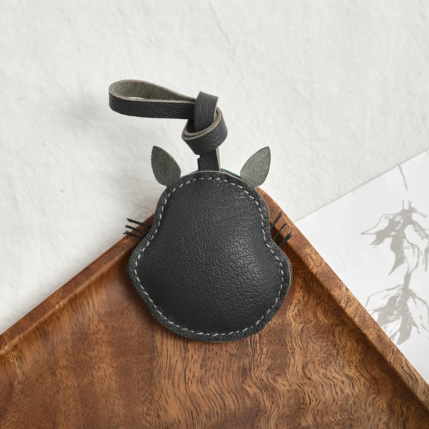 Sheepskin Handmade Real Leather Chinchilla Bag Charm KeyChain Gift Cute Bread Decoration For Bag Exquisite Charm Bag Accessories
