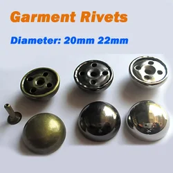 Garment Rivets 20mm 22mm Metal Dome Round Rivet Screw Round Head Studs Punk Spots Garment Leather Craft Collar Parts Accessories