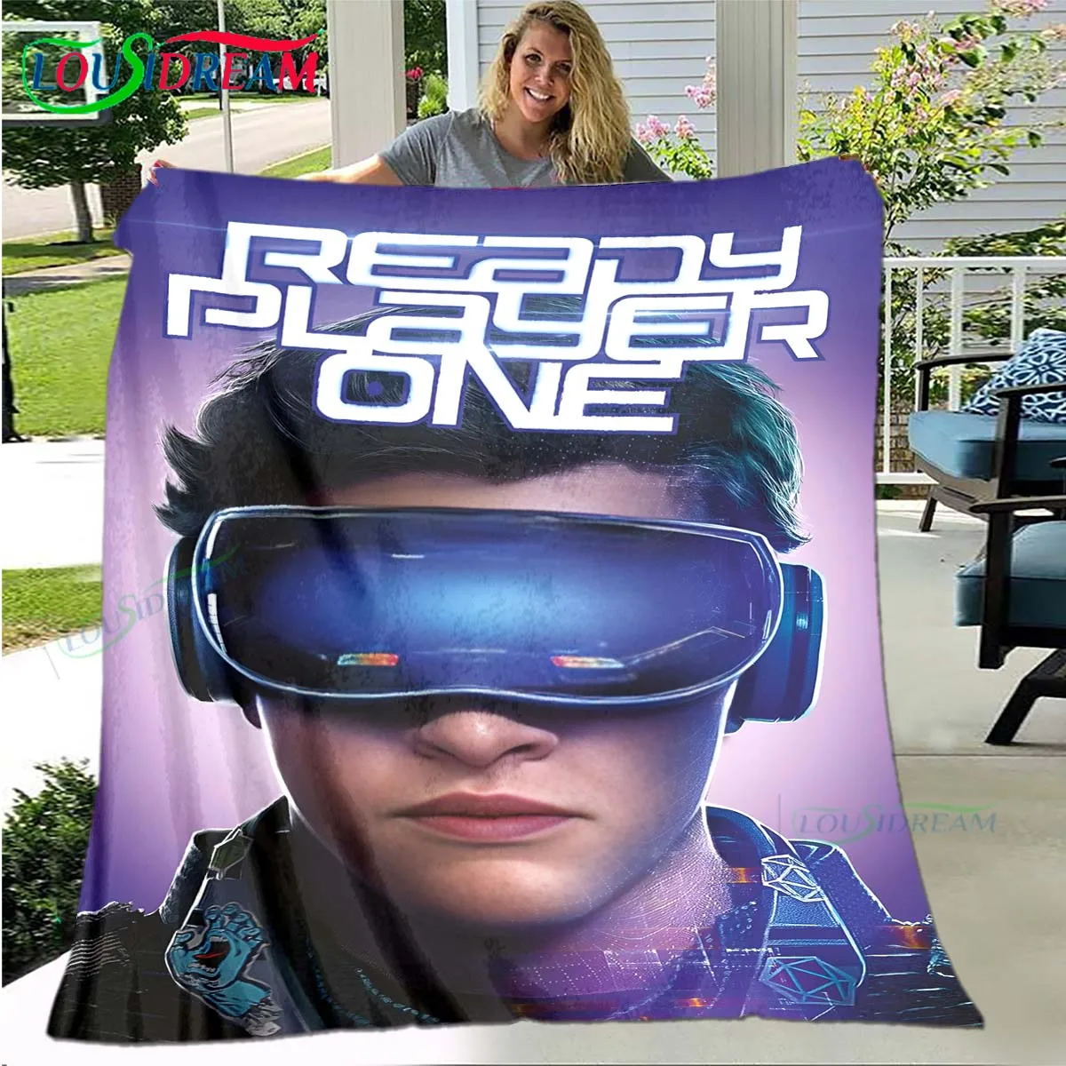 Film R-Ready P-Player One Soft Blanket Sports Living Room Bedroom Sofa Bed Blanket  Gift Travel Office Lunch Break Blanket