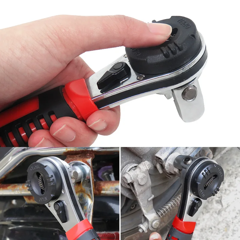 

1Pc 6-22mm Torque Spanner Adjustable Ratchet Wrench With Non-Slip Handle, Plumbing Pipe Ratchet Wrench Repairing Tool 1/4-7/8 In