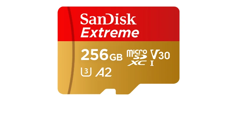 SanDisk Extreme V30 A2 4K MicroSD TF Flash-Karte für DJI-Drohnen, Actioncams und Handkameras, 64 GB, 128 GB, 256 GB, 512 GB, MicroSDXC-Speicherkarte. – Detail 12