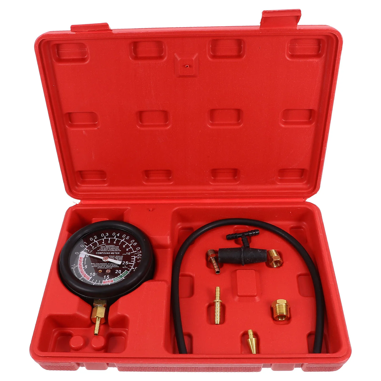 Medidor de vácuo automotivo portátil durável medidor de pressão de vácuo para reparo de carro e testes de pressão de combustível