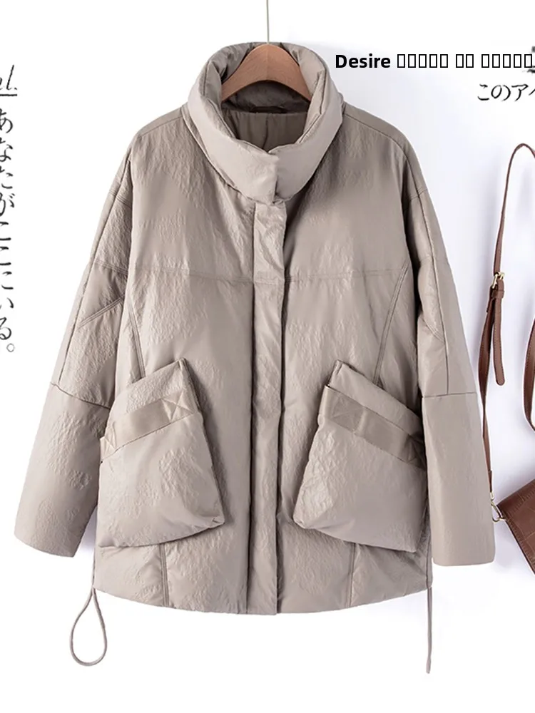 本革ダウンジャケット レディース 2025年新作 冬 杭州産羊革コート ルーズ 厚手 ファー付き 羊革 ロング ミドル丈