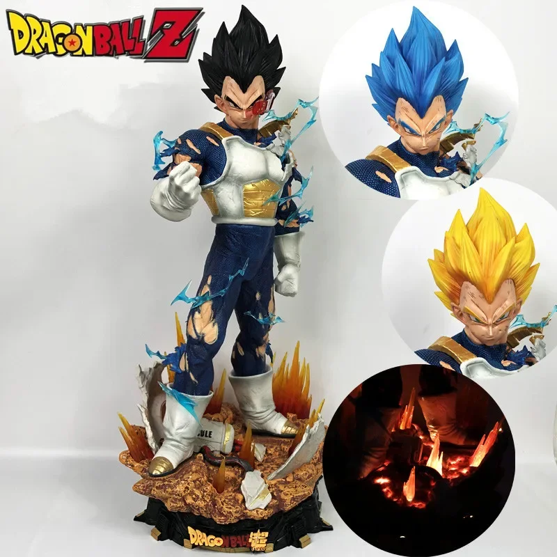 

50cm Dragon Ball Z Anime Figure Gk Vegeta Super Saiyan 3-head Eagle Action Figurine Pvc Collectible Statue Model Doll Toys Gift