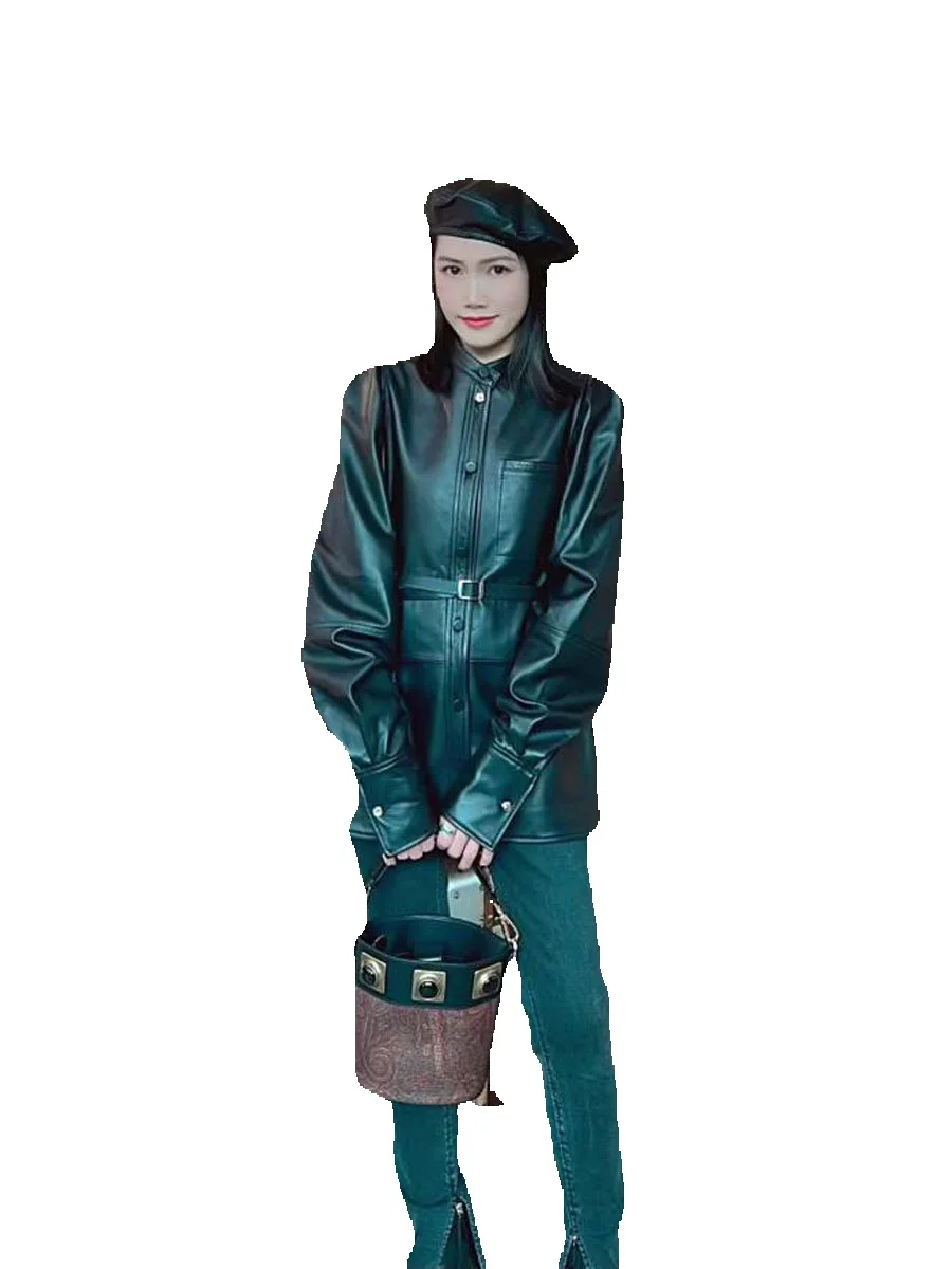 New Explosive Leather Jacket, Female Genuine Leather Sheepskin Machine, Car Captain, Internet Famous In Spring