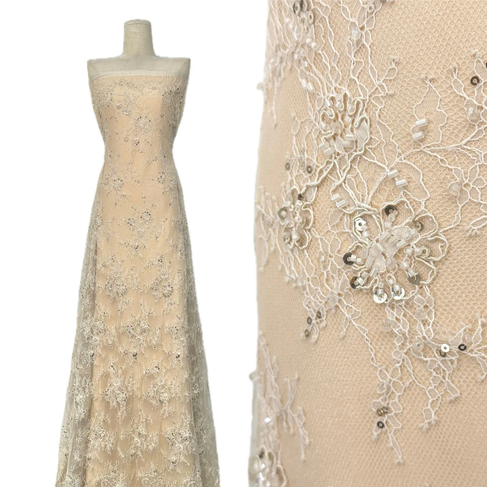 

Африканские бусины, нигерийское французское сетчатое кружево, новинка 2026 года, африканское сетчатое кружево для нигерийских свадебных платьев, 3 м