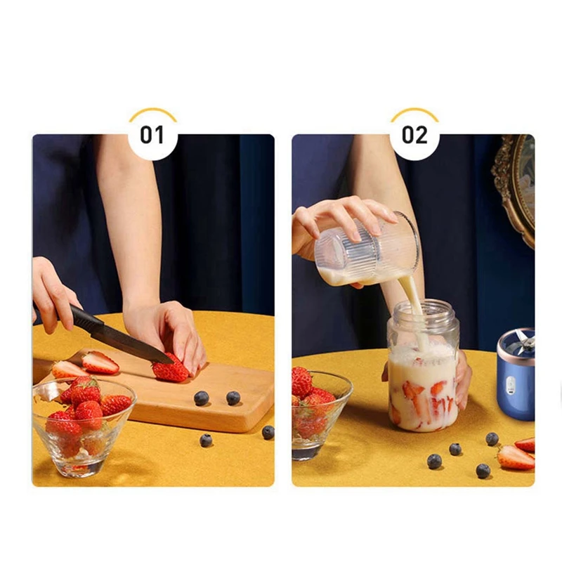 AD24-6 شفرات المحمولة كوب لصنع العصائر عصارة كوب فواكه التلقائي عصارة كهربائية صغيرة خلاط عصائر منتج أغذية