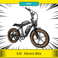 PVY X20 Electric Bike, 1000W Motor, 48V 30Ah Dual-battery, 20*4.0'' Fat Tire, 50km/h Max Speed, 200km Max Range, Hydraulic Disc