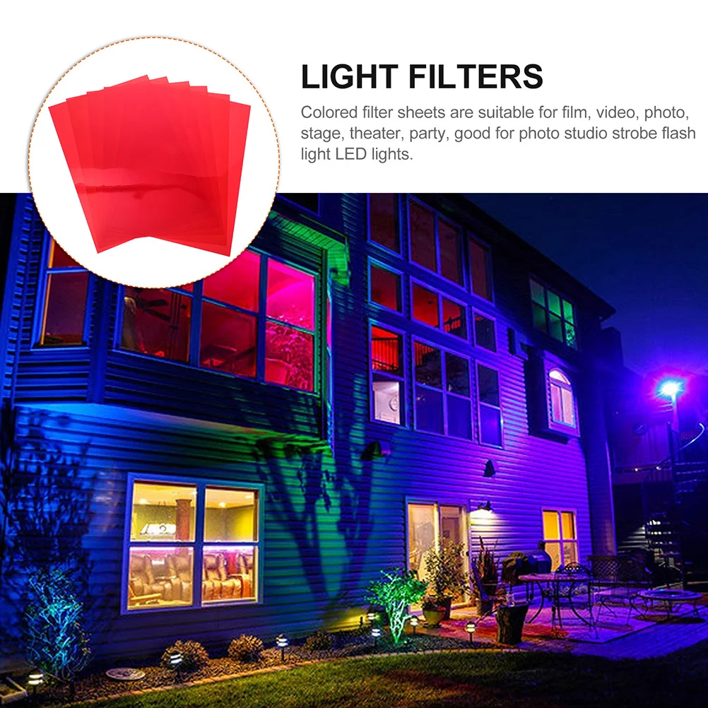 

7 Sheets Pvc Film Light Filter Gel Filters for Lighting Color Correction Colored Gels Lights