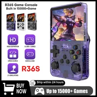 Consola de juegos portátil R36S de código abierto, pantalla OCA IPS de 3,5 pulgadas, 640x480, Chip RK3326, 64G, 128G, 3500mAh, reproductor de juegos de bolsillo portátil