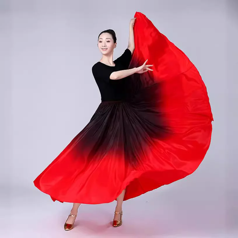 Xinjiang big swing skirt women's opening dance half-body practice long skirt 720 classical modern practice 540 Uyghur performan