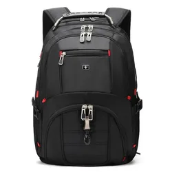 Sac à Dos de Voyage en Nylon de Grande Capacité pour Homme, Multifonction, Port USB, Étanche, Antivol, pour Ordinateur Portable de 17.3 Pouces