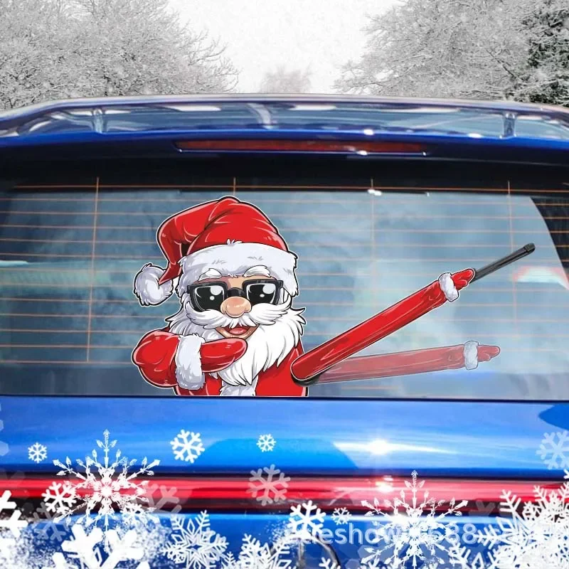 

Car Rear Wiper Decal Christmas Santa Claus Elk Xmas Novelty Sticker for Car Wiper Window Decals Christmas Decoration Ornaments