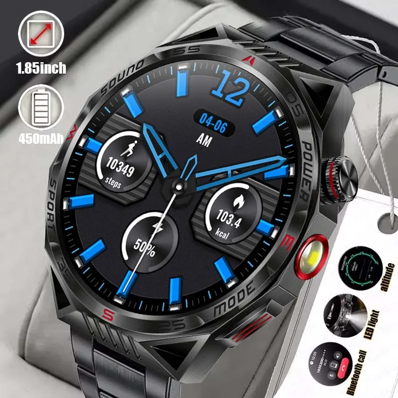 

New For Huawei Smart Watch Men Sports Fitness Tracker Bluetooth Call LED Lighting Compass IP68 Waterproof Men Smart Watch 2024