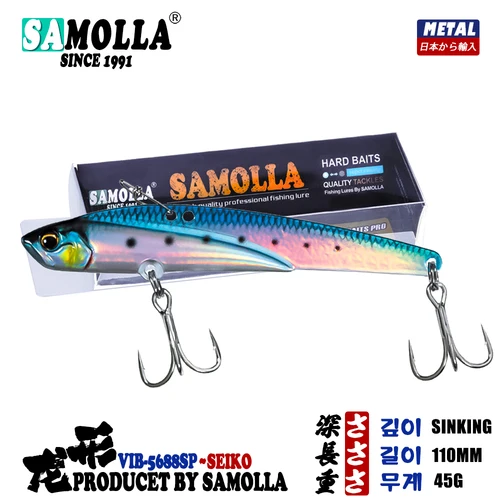 Señuelo de Pesca con vibración de Metal, cebos de 110mm, 45g, hundimiento, Lucio, lubina, Isca, cebo Artificial para lubina, plantilla de aguas profundas, accesorios de Pesca