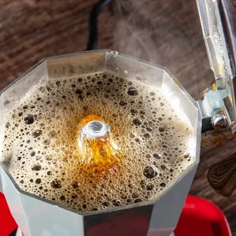 Vintage Wooden Handle Espresso Maker Moka Pot Classic Italian And Cuban Café Brewing Tools Cafetera 150ml 300ml Cafe Accessories