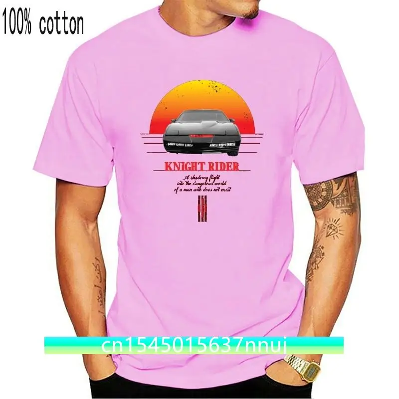 Knight Rider Organic Car T Shirt Casual Anti-Wrinkle Create Kawaii Crew Neck Letters Spring Autumn Tee Shirt