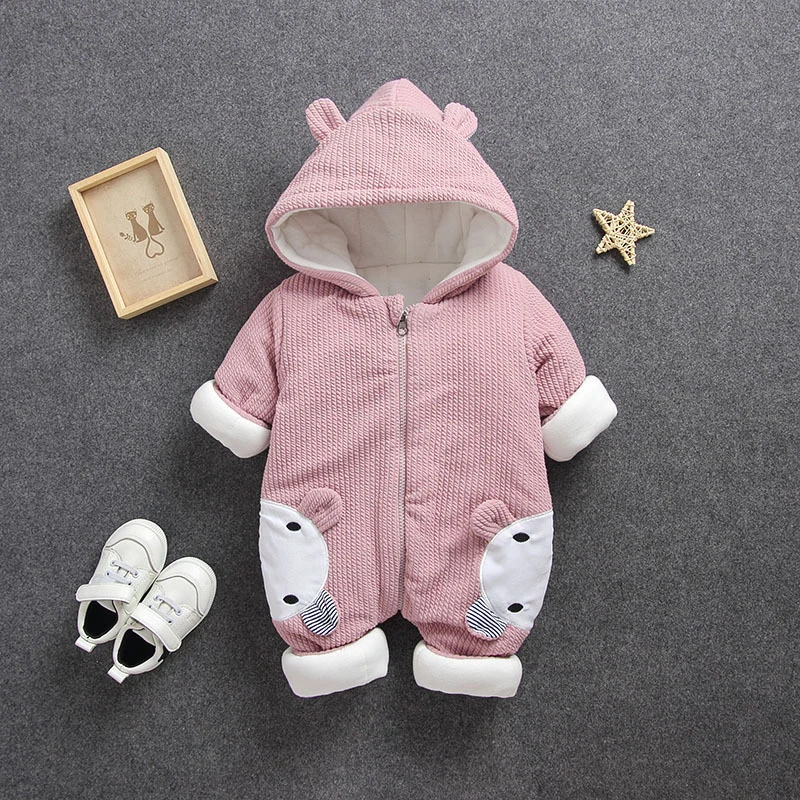 Autumn Winter Newborn Baby Clothes Bunny Baby Rompers Cotton Hoodie Newborn Girl Boy Cartoon Onesie Infant Costume Boys Outfits