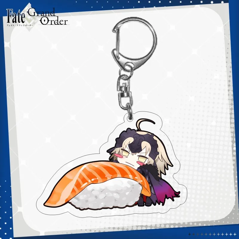 Game FGO 6CM Keychain Cartoon Figure Saber Astolfo Alter Acrylic Pendent Keyring Cute Cartoon Character Sleeping Key Chain
