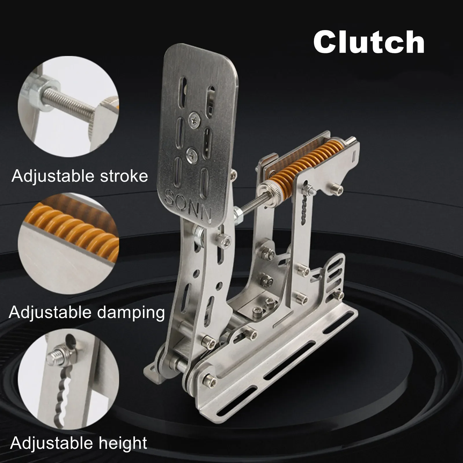 Imagem -04 - Sim Racing-he Pedais Hidráulicos de Célula de Carga Simulador de Direção Aço Inox Logitech G29 G27 Thrustmaster T300rs
